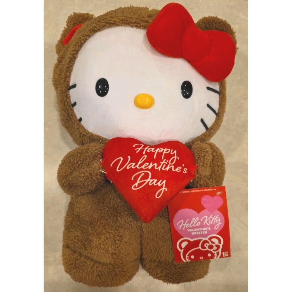 Hello Kitty Valentine's Day Bear Greeter 2026 Sanrio Red‎ Heart Plush 19" Large